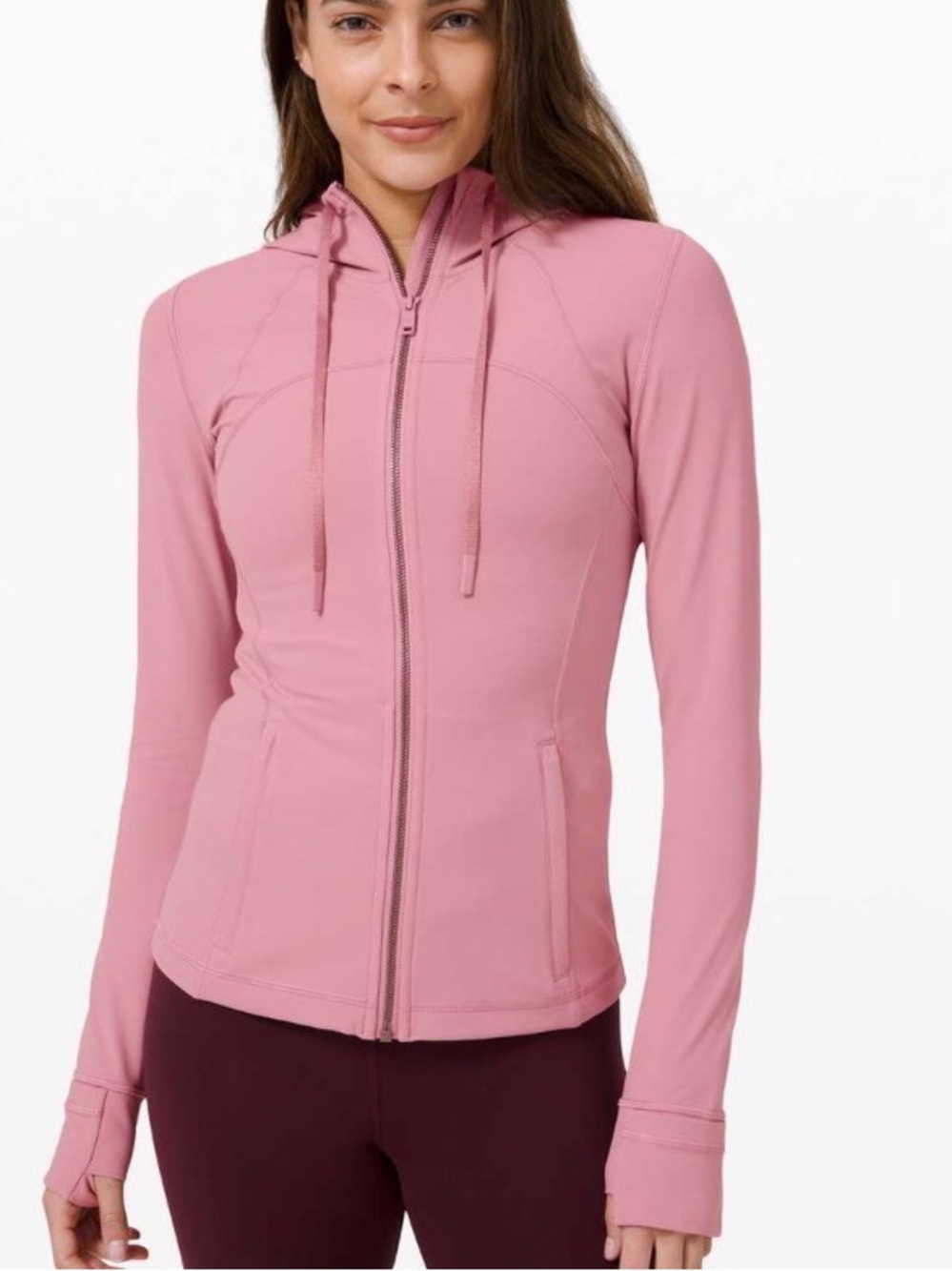Lululemon Hooded Define Jacket Nulu Pink Taupe Size 14